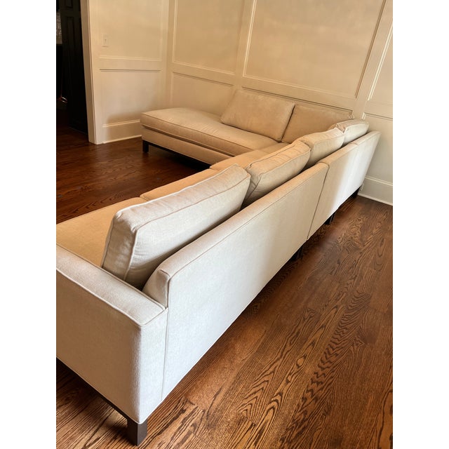 Ethan Allen Melrose Too Chaise MidCentury Modern Style Sectional Sofa