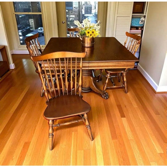 1970s 1970s Ethan Allen Nutmeg Maple Windsor Fiddleback Chairs. For Sale - Image 5 of 11