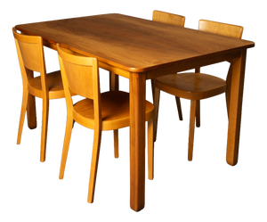 Chairs with Matching Table by Max Ernst Hafeli for Horgen-Glarus, 1920s, Set of 5