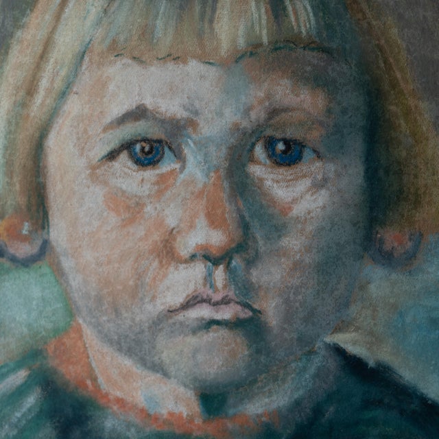 Drawing/Sketching Materials Hans Veenstra Pouty Girl Pastel Portriat, 1922 For Sale - Image 7 of 10