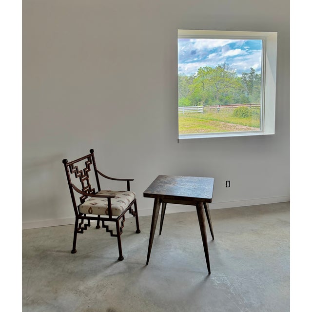 Industrial Steel Ziggurat Lounge Armchair / Lounge Chair, Artisan Made, Welded For Sale - Image 9 of 15