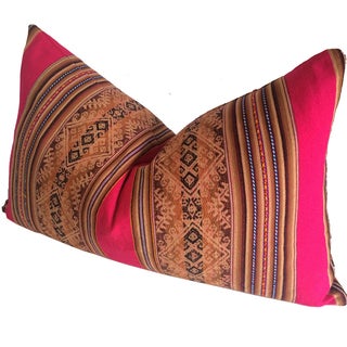 Pink Peruvian Throw Pillow With Insert For Sale