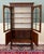 Antique English Bookcase Bookshelf Cabinet Double Door Wavy Glass Oak c.1930s For Sale - Image 15 of 17