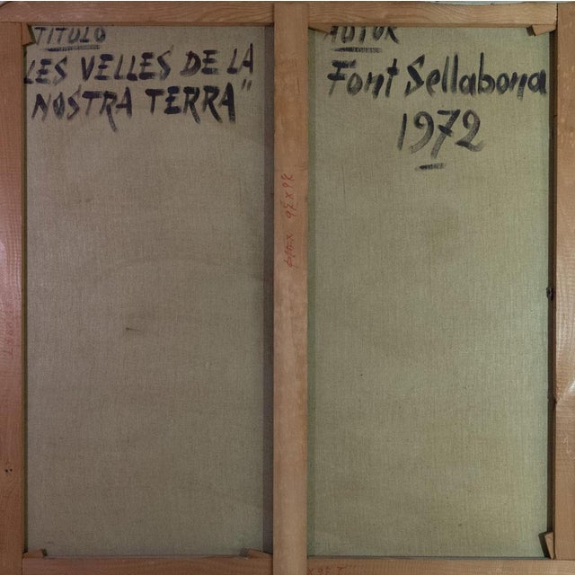 Font Sellabona, Les Velles De La Nostra Terra, 1972, Oil on Canvas, Framed For Sale - Image 7 of 8