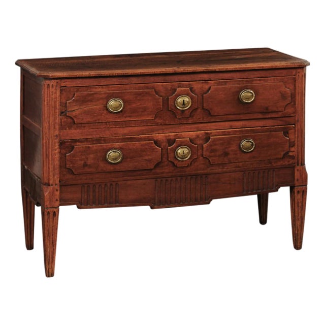 18th C. French Carved Walnut Commode For Sale