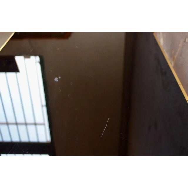 Black Vintage French Neo-Louis XVI Black Glass Coffee Table, 1960s For Sale - Image 8 of 18