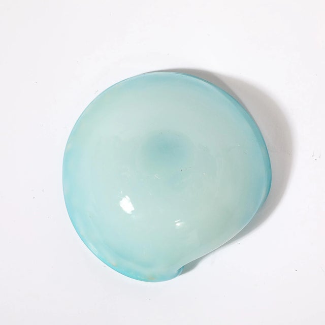 Mid-Century Modernist Hand-Blown Murano Glass Dish W/ Curved Detailing For Sale - Image 12 of 12