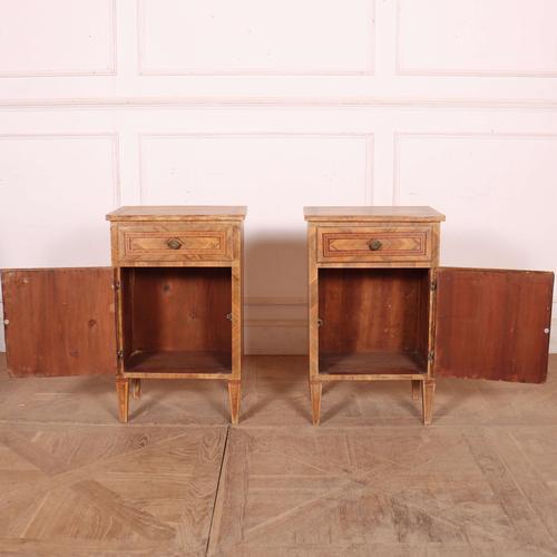 Italian Walnut and Marquetry Bedside Cabinets For Sale - Image 11 of 18