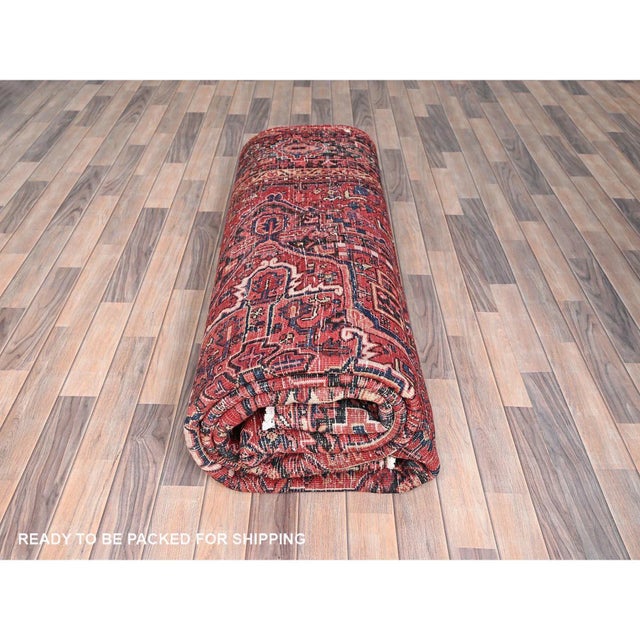 1960 Red Vintage Bohemian Persian Rug For Sale - Image 11 of 12