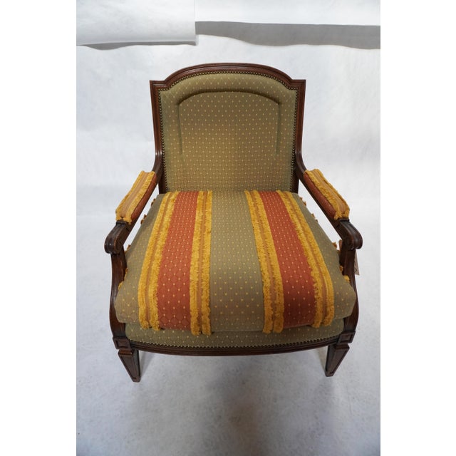1990s William Switzer Louis XVI Continental Upholstered Armchair For Sale - Image 12 of 18