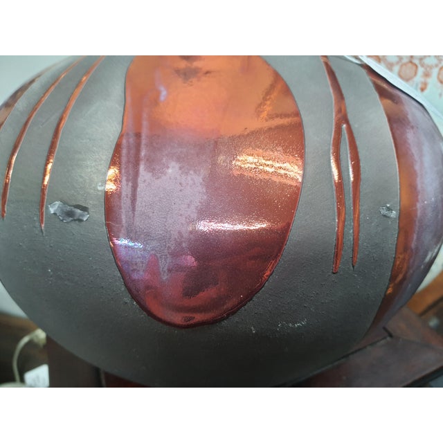 Vintage Tony Evans Raku Pottery Vase For Sale In Detroit - Image 6 of 6