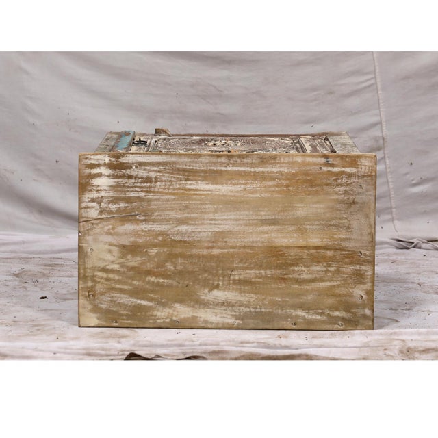 Indian Nightstand Made From Antique Indian Teakwood Architectural Elements For Sale - Image 3 of 8