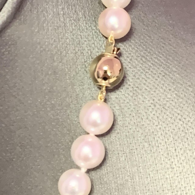 Fine Quality Akoya Pearl Necklace 14k Yellow Gold 16" 8 mm Certified $3,590 113102 This is a Unique Custom Made Glamorous...