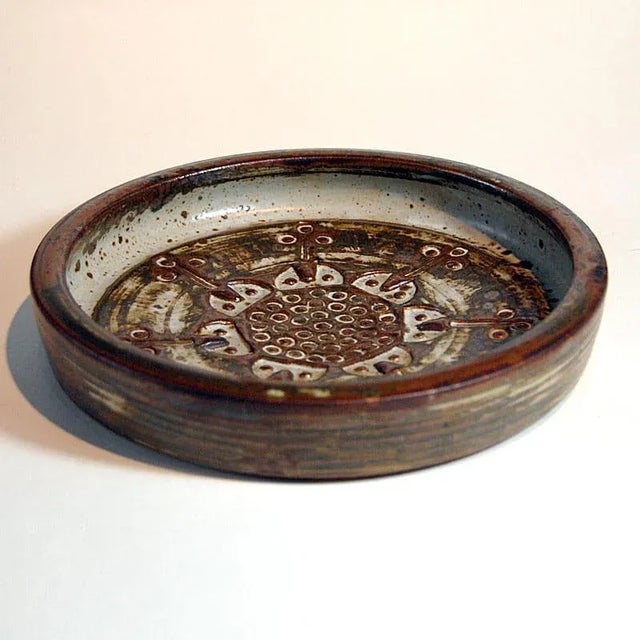 - Handmade ceramic platter - Signed by hand: JM, Denmark - Designed by Jorgen Mogensen