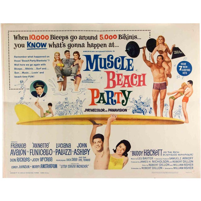 Muscle Beach Party Poster, 1960s For Sale