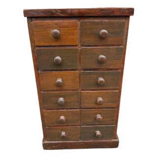 Antique Early American Premitive Style Apothecary Cabinet or Spice Drawer For Sale