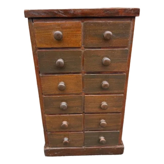Antique Early American Premitive Style Apothecary Cabinet or Spice Drawer For Sale