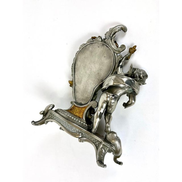 French Louis XV Style Table Mirror with Cherub, 19th Century For Sale - Image 5 of 15