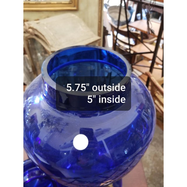 Glass Late 20th Century Cobalt Blue Glass Apothecary Jar For Sale - Image 7 of 11