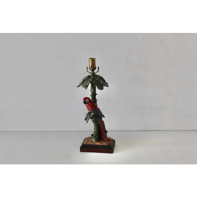 Late 20th Century Vintage Mid Century Modern Hand-Painted Parrot Table Lamp For Sale - Image 5 of 16