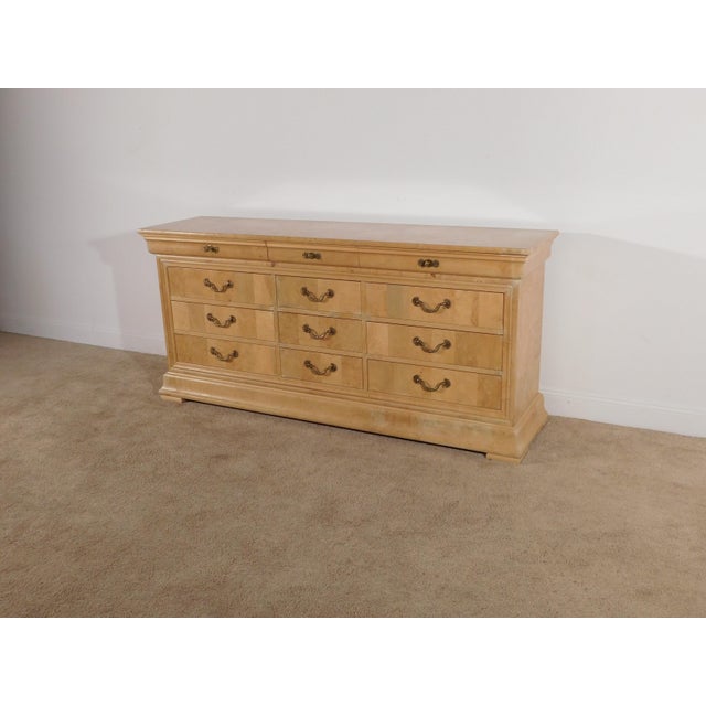 Biedermeier Vintage Henredon Charles X Biedermeier Empire 12 Drawer Chest Dresser Lowboy For Sale - Image 3 of 17