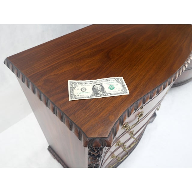 Wood Pair Flame Mahogany Brass Pulls 4 Drawers Pull Out Trays Bachelor Chest Dresers For Sale - Image 7 of 15