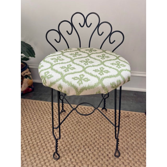 Mid 20th Century Vintage Vanity Stool For Sale - Image 9 of 9