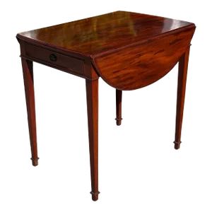 Antique English Mahogany Drop Leaf Side Table