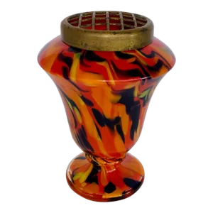 Multi Color Vintage Czech Art Glass Vase