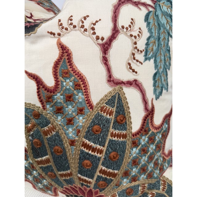 Transitional Clarence House "Palazinna Cinese" in Bordeaux 22" Pillows-a Pair For Sale - Image 3 of 4