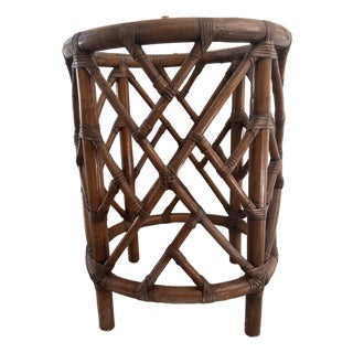 1980s Chinese Chippendale Rattan Table Base For Sale