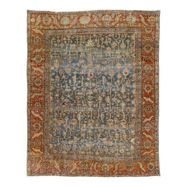 1910s Allover Antique Persian Heriz Wool Rug For Sale