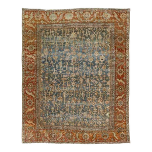 1910s Allover Antique Persian Heriz Wool Rug