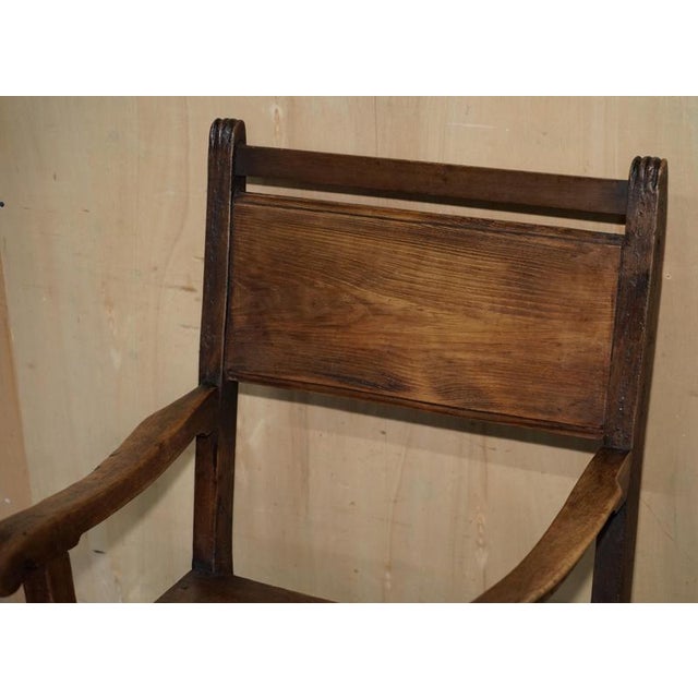 Antique Provincial Hand-Carved Elm and Fruitwood Chair, 1780-1820 For Sale - Image 4 of 18
