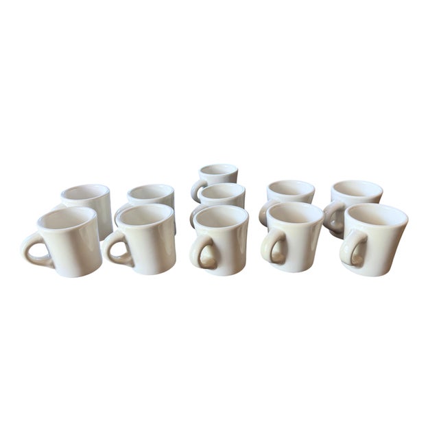 Vintage Buffalo China Restaurant Ware White Coffee Mugs/Cups – Set of 11 Offered as a set of eleven authentic vintage...
