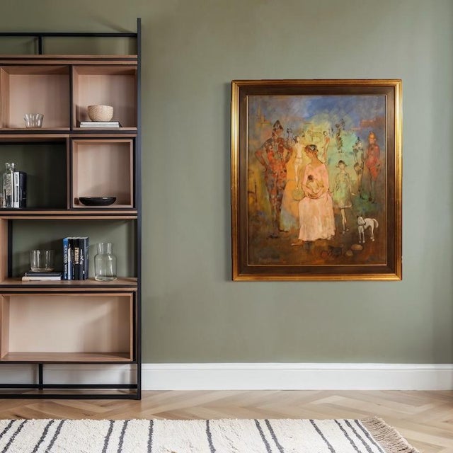 Italian Artist, Family of Acrobats, 1981, Mixed Media on Canvas For Sale - Image 6 of 16