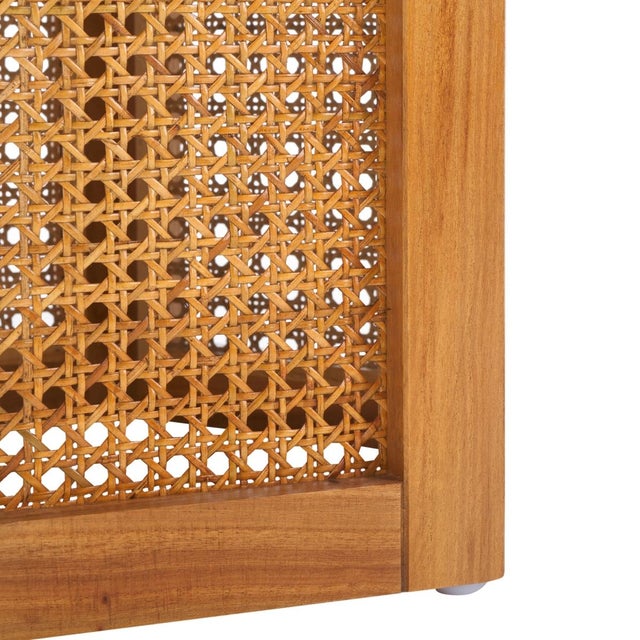 Early 21st Century Danez Hexagon Cane Accent Table in Natural / Natural For Sale - Image 5 of 9