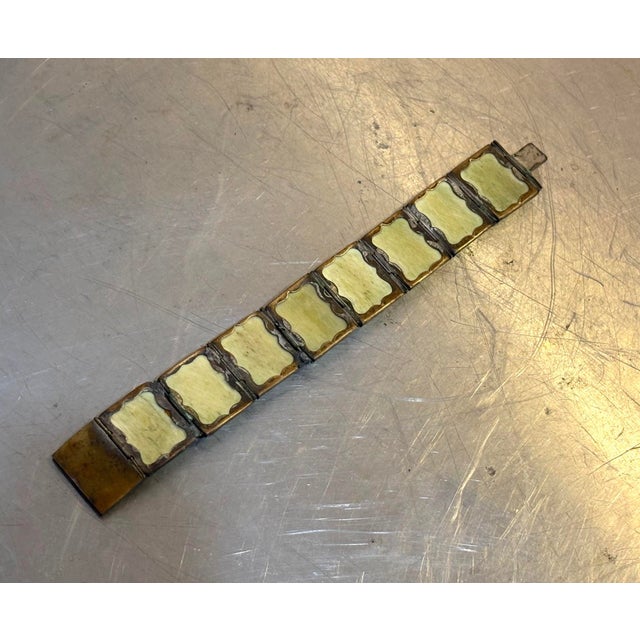 Early 20th Century Early 20th-Century Silver & Bone Hand-Painted Persian Storyteller Bracelet For Sale - Image 5 of 6