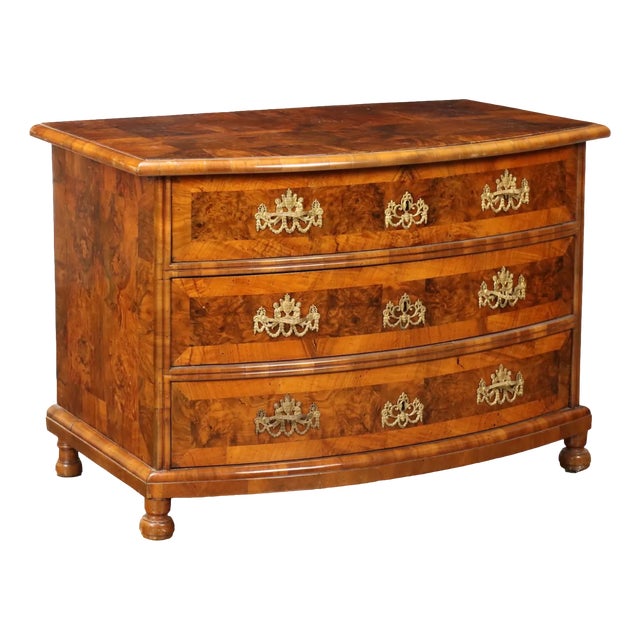 Antique Demi Lune Chest of Drawers in Walnut For Sale
