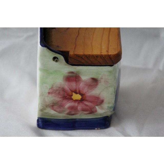 Flower Decor Ceramic Salt Box, 1950s For Sale - Image 9 of 18