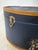 Antique Hat Box in Blue-Lined Cardboard and Leather, 1890s For Sale - Image 4 of 16