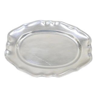 Vintage Wilton Mount Joy, Pa Silver Plated Cast Aluminum 14" Dish Platter Tray For Sale