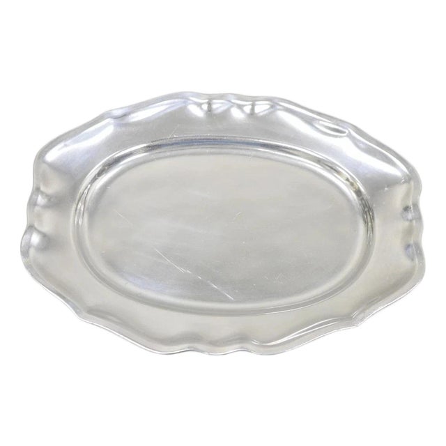 Vintage Wilton Mount Joy, Pa Silver Plated Cast Aluminum 14" Dish Platter Tray For Sale