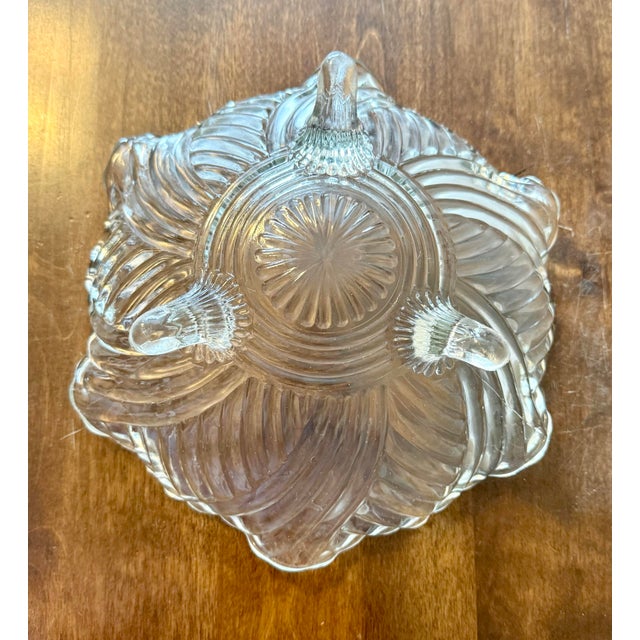 Prismatic Swirl Tri-Footed Glass Bowl For Sale - Image 9 of 12