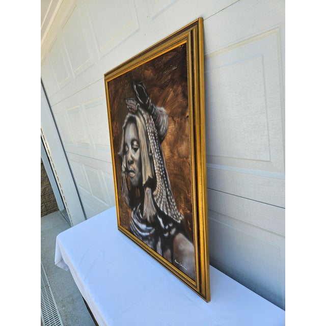 Tribal "Himba Woman" Oil on Canvas by Gavin Collins For Sale - Image 3 of 12