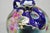 Blue Vintage Victorian Blue Hand Painted Porcelain Floral Twin Handled Bulbous Vase For Sale - Image 8 of 14