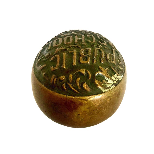 Antique Cast Bronze Nyc Public School Doorknob For Sale In San Francisco - Image 6 of 10