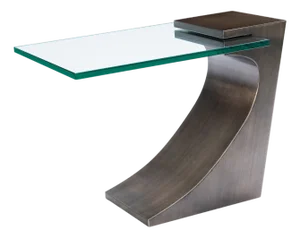 Modern Greg Sheres Style Walnut and Bronze Cocktail Table