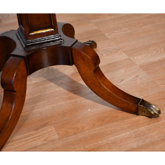 1910s Pair of Antique English Regency Mahogany Banded Walnut Side Tables End Tables For Sale - Image 6 of 18