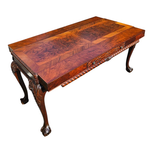 Early 20th Century Antique Warsaw Furniture Georgian Style Writing Desk That Expands to Partners Desk For Sale